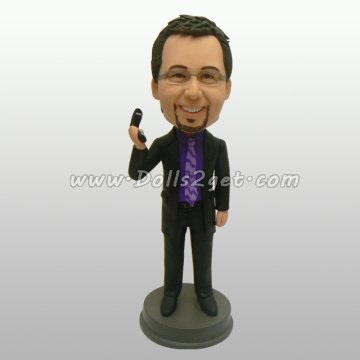 Executive busy on phone bobblehead