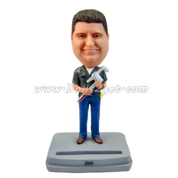 custom bobble head repairman cardholder